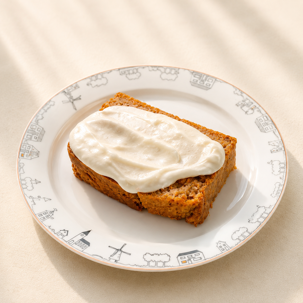 Carrot Pulp Cake with Labneh Cream