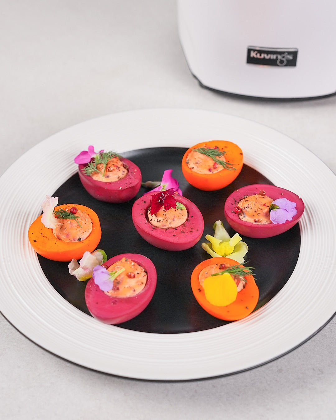 Naturally Dyed Easter Stuffed Eggs